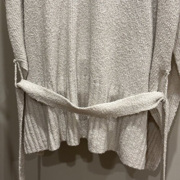 J.JILL V Neck RELAXED BELTED KNIT PONCHO STONE XL-3X - Picture 6 of 10